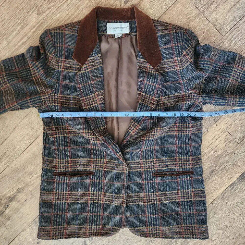 Vintage Plaid Blazer Size: 14P - Picture 15 of 16